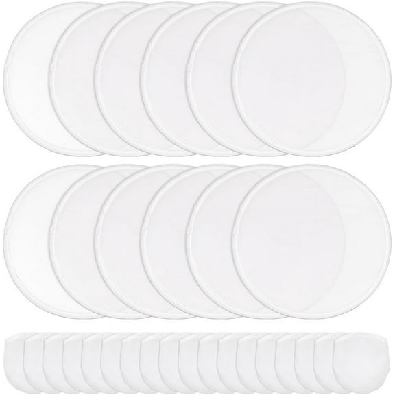 30Pcs White Foldable Flying Disc Fans 9.8inch Sublimation Fans Nylon White Edge Folding Fan Set with Bag for DIY