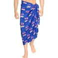thumbnail image 2 of LA LEELA Men's Bath Trunk Swimwear Sarong Pareo Beach Wrap One Size Cobalt, Couple Flamingos Summer Vacation Aloha, 2 of 4
