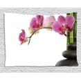 thumbnail image 1 of Meditation Tapestry, Spa Stones with Orchid and Bamboo Stems Yoga Chakra Zen Spiritual Image, Wall Hanging for Bedroom Living Room Dorm Decor, 60W X 40L Inches, Fuchsia Green Grey, by Ambesonne, 1 of 1