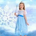 thumbnail image 6 of Jurebecia Girls Snow Queen Dress Princess Costume Halloween Birthday Party Dresses up for Toddler Girl Kids 8t (7-8Years), 6 of 12