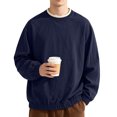 thumbnail image 5 of Men's Crew Neck Pullover Sweatshirt, Loose Fit Long Sleeve Casual Street Hip Hop Top for Spring Fall Daily Outfits, 5 of 5
