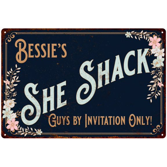 Bessie's SHE SHACK Gift Sign Metal Wall Decor 8x12 Mom 108120060224