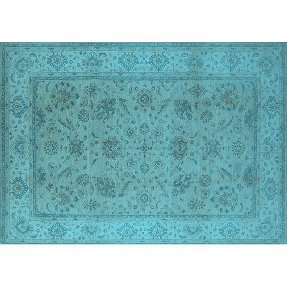 Ahgly Company Indoor Rectangle Oriental Light Blue Traditional Area Rugs, 2' x 3'