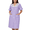 Purple, variant on Women's Short Sleeve Woven Snap-Front Closure Striped Embroidery Housecoat Snap Front Dusters for Women Lounge Nightgown with Front Pockets, Black 4XL