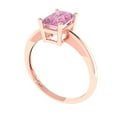 thumbnail image 2 of Clara Pucci 14K Rose Gold Solid Gold Pink Solitaire Anniversary Ring for Women - 1 cttw Radiant Cut, 2 of 8