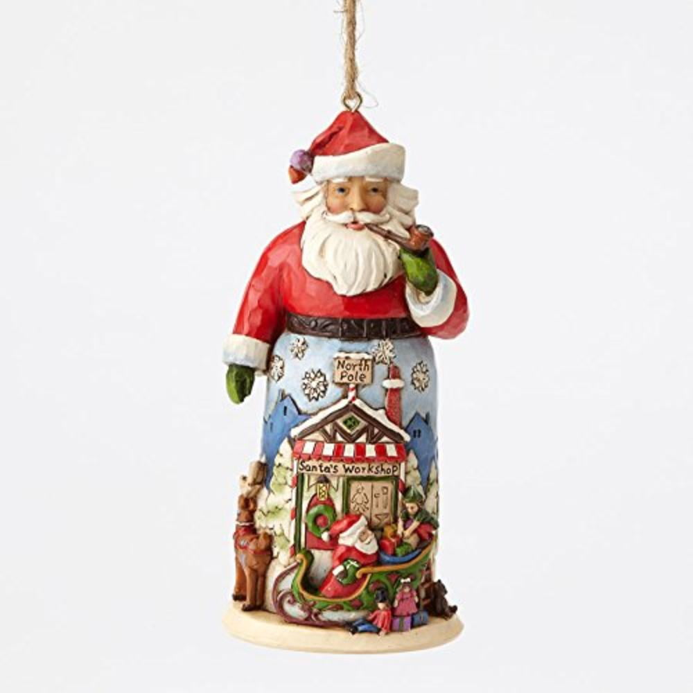 Jim Shore HWC Santa With Sleigh and Reindeer Ornament, Enesco By Enesco