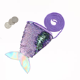 thumbnail image 1 of Bolso Para NiñAs PequeñAs Sirena Cola Bolsa De Monedas Cuerpo Cruzado Reversible Lentejuelas Bolsa De Escamas De Pescado XBTCLXEBCO Morado;6.3 * 3.94 Pulgadas, 1 of 2