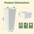 thumbnail image 2 of Garvee 2 Pack Tall Planter Pots, 8.93 x 8.93 x 23.62" with 4 Drainage Holes, White, 2 of 8