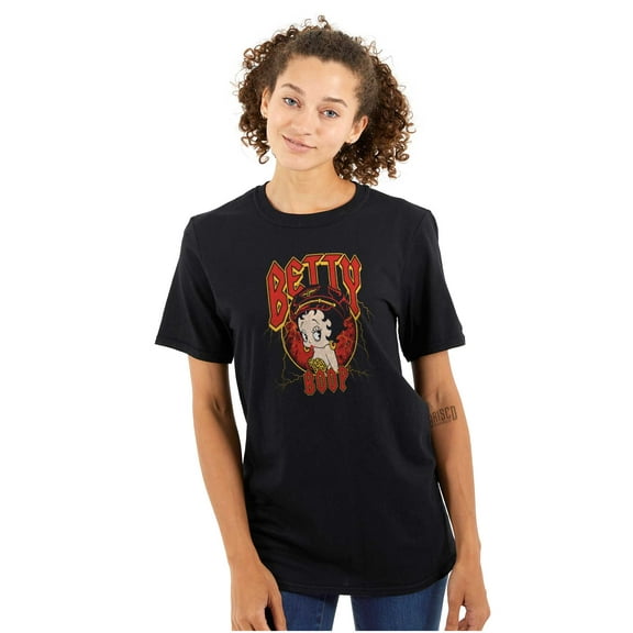 Betty Boop Leopard Print Rock Star Women's Graphic T Shirt Tees Brisco Brands S