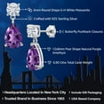 thumbnail image 2 of Gem Stone King 925 Sterling Silver Purple Amethyst and White Moissanite Teardrop Dangle Drop Earrings for Women (6.90 Cttw, Gemstone Birthstone, Pear Shape 12x8MM, Round 6MM), 2 of 5