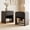 Walnut(2 pack), variant on Easoger Fluted Nightstand with Charging Station, Modern Bedroom Side Table with Gold Handles & Open Shelf, Natural Oak (1 Pack)