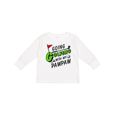 

Inktastic Going Golfing with My Pawpaw- Kids Golf Gift Toddler Boy or Toddler Girl Long Sleeve T-Shirt