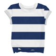 thumbnail image 2 of UACY Striped T-Shirt for Girls, Short Sleeve, Crew Neck (Navy, 6-7 Years), 2 of 7