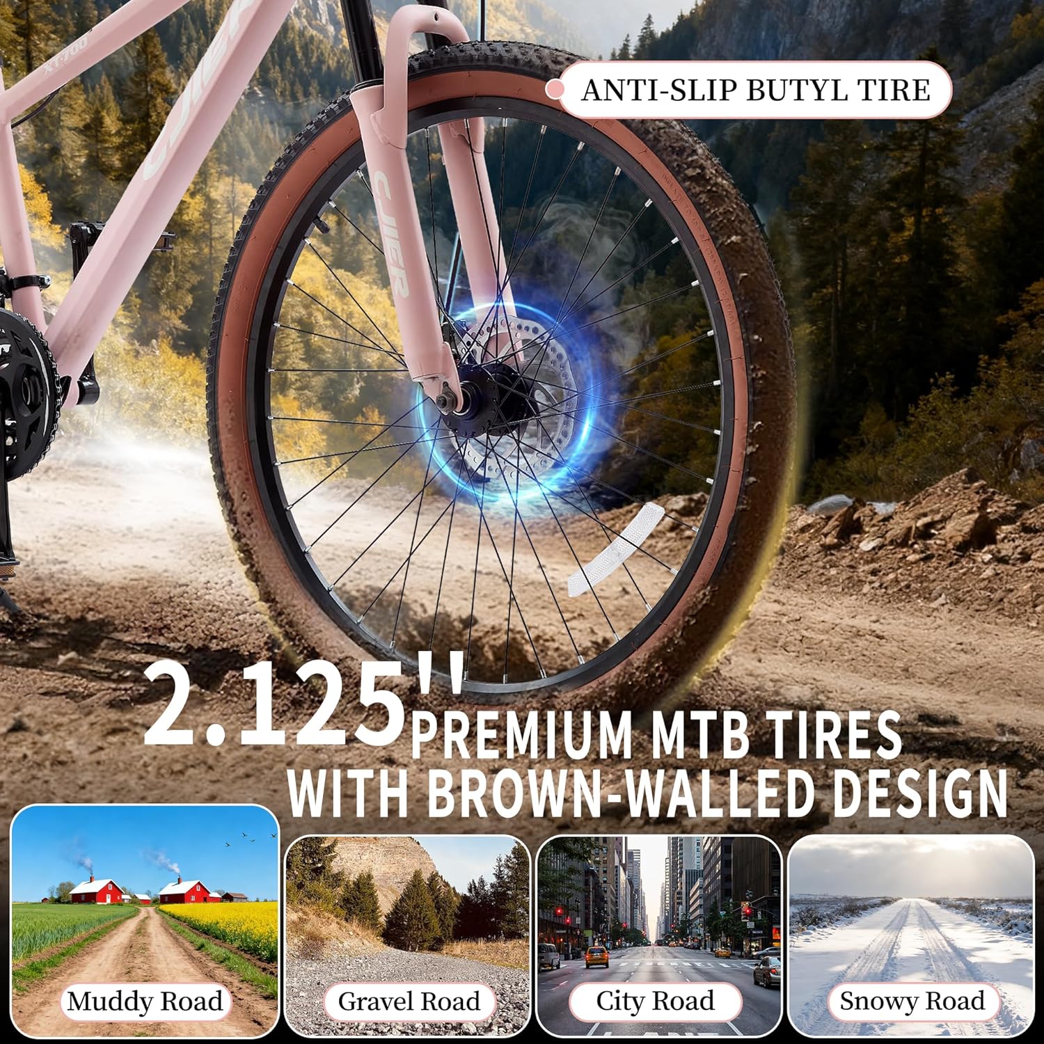20 inch Kids Mountain Bike, DEYGIA 21 Speed MTB with Internal Cable Routing, Suspension Fork, Dual Disc Brakes - 2.125'' Tires, Easy Assembly