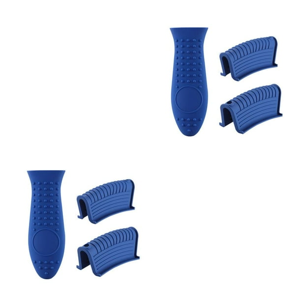 Injueey 3 piezas de cubiertas de silicona para mango de olla, pieza de utensilios de cocina, accesorio protector, cubierta de calor antideslizante para Azul 2piezas Injueey CBP457887