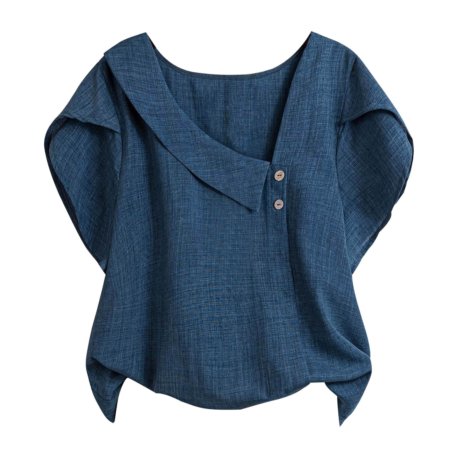 2602101 るなPETAL SLEEVE COMPACT BLOUSE ManxiVoo Women's Flowy Petal Sleeve Blouse With Unique Asymmetric