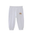 thumbnail image 1 of Odeerbi 6M-6Y Niñas Algodón Lino Pantalones Recortados Verano Casual Linterna Pantalones Color Sólido Pantalones Transpirable, 1 of 5