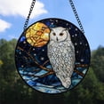 thumbnail image 2 of Unique Christmas Gift - Majestic Owl Crescent Moon Stained Glass Hanging Ornament - Sparkling Christmas Tree Decoration, Holiday Gift for Family & Friends, 2 of 3