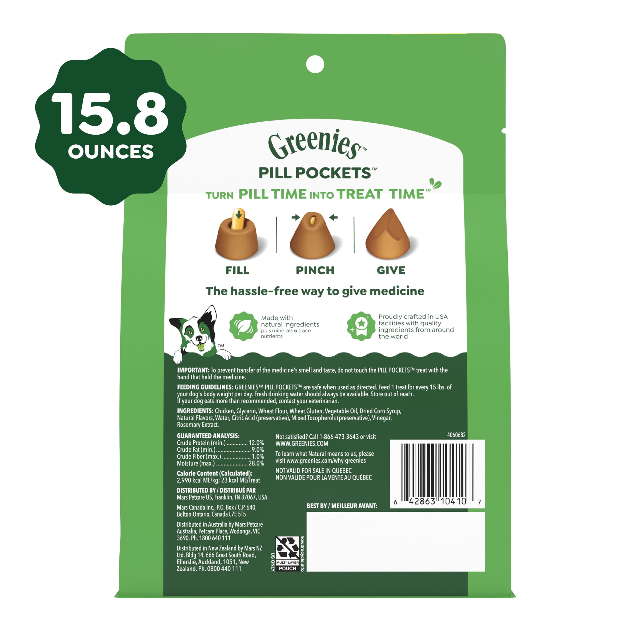 サプリメント pukey0603wan Greenies Pill Pockets for Dogs Chicken Flavor Large, Capsule Soft