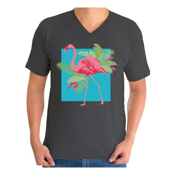 Awkward Styles Pink Flamingo Shirts Flamingo V Neck Shirt for Men Pink Flamingos Vneck Shirt Summer Shirt for Him Vacation T-shirt Beach Shirt for Dad Beach Outfit T-shirt for Men Pink Shirt for Him