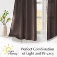 thumbnail image 6 of NICETOWN Pinch Pleated Linen Cafe Curtains, Semi Sheer Farmhouse Light Filtering Small Window Curtains for Kitchen Bathroom Baseroom, Taupe, 26"x36", 2 Panels, 6 of 7