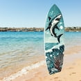 thumbnail image 2 of Outdoor Shark Surfboard Sign, Ocean Decor, Shark Wall Art, Weather Resistant PVC, Indoor Outdoor, 3 Foot, 2 of 11