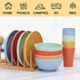 thumbnail image 3 of 12pcs Kids Wheat Straw Dinnerware Sets, Wheat Straw Plates and Bowls Set for 4 Microwave Safe (Pink), 3 of 7
