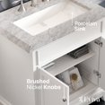 thumbnail image 4 of Eviva Elite Princeton 30" White Solid Wood Bathroom Vanity Set with Double OG White Carrera Marble Top, 4 of 7