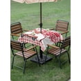 thumbnail image 3 of Outdoor Tablecloth with Umbrella Hole and Zipper, Valentine's Day Square Table Cloth 54x54 Inch Waterproof Tablecloth, Red Love Balloons Trees Truck Pink Plaid Picnic Table Cover for Patio Camping, 3 of 7