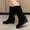 Black, variant on POROPL Winter Boots for Women Mid Calf Retro Shoes,Boots for Saving Size 7
