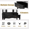thumbnail image 3 of Gymax Vanity Makeup Dressing Table Stool Set w/ Folding Mirror 4 Drawers Black, 3 of 8