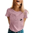 thumbnail image 1 of 2025 T-Shirts à Manches Longues Imprimés pour Femmes Printemps Été Manches Courtes Col Rond, 1 of 5