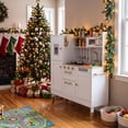thumbnail image 6 of Pirecart Toddler Play Kitchen, Wooden Kitchen Playset with Realistic Light & Sounds and Cooking Accessories,for Age 3+ Girls Boys, White, 6 of 11