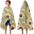 thumbnail image 3 of Green Sunflower Pattern Hooded Bath Towel，50"x30" for Ages 3 To 12 Kids, Quick Dry Lightweight Soft Microfiber Hood Beach Towel Cover Up for Kids, 3 of 7