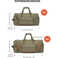 thumbnail image 4 of WITZMAN Mens Duffle Bags for Traveling Canvas Weekender Travel Bag Expandable Overnight Bag Carry on Bag(A8007 Army Green), 4 of 10