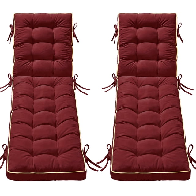 Cojín para tumbona AMCATON, 2 unidades, 203 x 66 cm, rojo