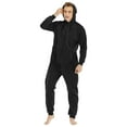 thumbnail image 4 of AOMPMSDX Pajamas For Men Set Long Sleeve Printed Jumpsuit Zipper Hood Pyjamas Nightwear With Pockets Casual Sleepwear Set Cozy Nightwear Set Black Lounge Sets For Men M, 4 of 8