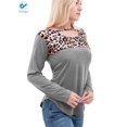thumbnail image 5 of Deago Woman Casual Tops Long Sleeve Leopard Print Patchwork Plus Size Round Neck T-Shirt Blouses (Gray, XL), 5 of 9