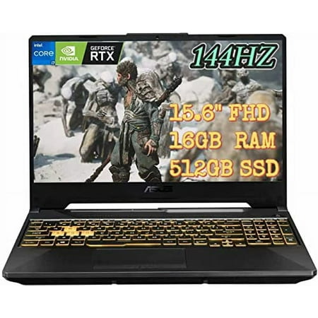ASUS TUF Gaming F15 Gaming Laptop, 15.6" 144Hz FHD Display, Intel Core i7-11800H, GeForce RTX 3050, 16GB DDR4, 512GB PCIe SSD, RGB Keyboard, Windows 10
