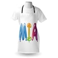 thumbnail image 4 of Mia Apron Female Name Design with Religious Origins Colorful Festive Balloon Letters Pattern, Unisex Kitchen Bib Apron with Adjustable Neck for Cooking Baking Gardening, Multicolor, by Ambesonne, 4 of 4