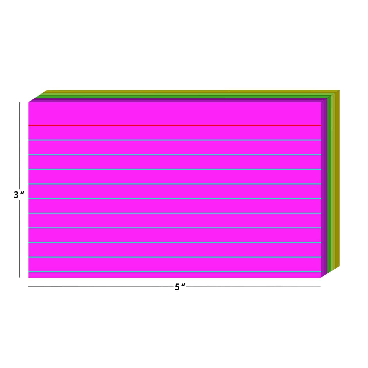Pen + Gear Ruled Index Cards, Neon Colors, 300 Count, 3" x 5" - Walmart.com