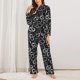 thumbnail image 2 of Balery Snake Conjunto de Pijama con Estampado para Mujer, Conjunto de Dos Piezas con Manga Larga, Ropa de Dormir Suave con Bolsillos, Pijamas Cómodos-Small, 2 of 6