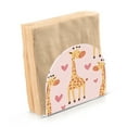 thumbnail image 2 of Qxltty Adorable Cartoon Giraffes Heart Pattern Acrylic Napkin Holder Set of 2 Transparent Dining Table Kitchen Cafeteria Home Decor 4.1x4.9x1.97in, 2 of 9