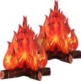 thumbnail image 1 of Centro de mesa decorativo 3D de cartón para fogata, fuego artificial, llama falsa, papel para fiesta, antorcha de llama decorativa (rojo naranja, 2 juegos), 1 of 5