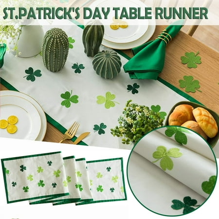 

Aligament St. Patrick s Day Decorations Runner Patrick s Dining Day For Family Printed Holiday St. Parties Decor Table Home Decor