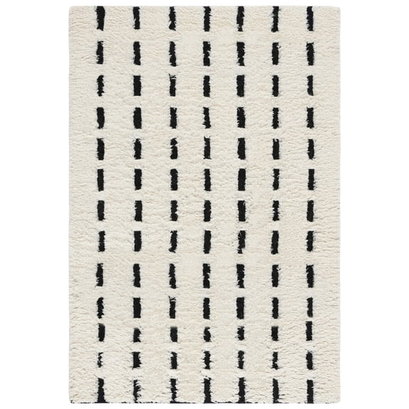 SAFAVIEH Casablanca Tanja Geometric Area Rug, Black/Ivory, 4' x 6'