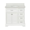 thumbnail image 5 of KBC Aria 36" Solid Wood Bathroom Vanity w/ Quartz Stone in White, 5 of 9