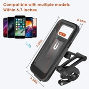 Dazone Bike Phone Mount Waterproof, Cell Phone Holder For Motorcycle Bicycle Handlebar, 360° Adjustable Universal Phone Mount Case with TPU Touch-Screen