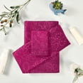 thumbnail image 5 of Coolnut 3 PCS Towel Dark Red Flowers Cotton Bath Towel Set (1 Bath Towel, 1 Hand Towel, 1 Washcloth) for Bathroom, Super Soft and Quick Dry Towels, 5 of 6