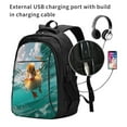 thumbnail image 5 of Lafuoo Underwater Swimming Duck Pattern USB Backpack, Multi-Pocket Laptop Backpack, Unisex Travel Backpack for Office, Work-One Size, 5 of 7